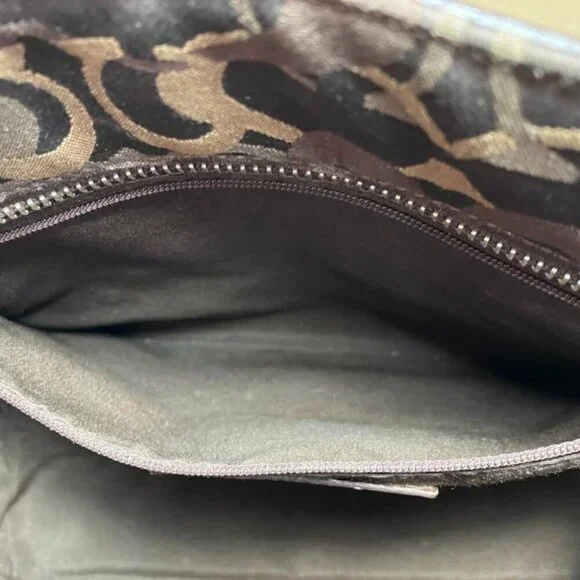 Coach Gallery Optic Signature Tote Bag Vintage Chocolate Monogram Canvas EUC - Picture 10 of 16